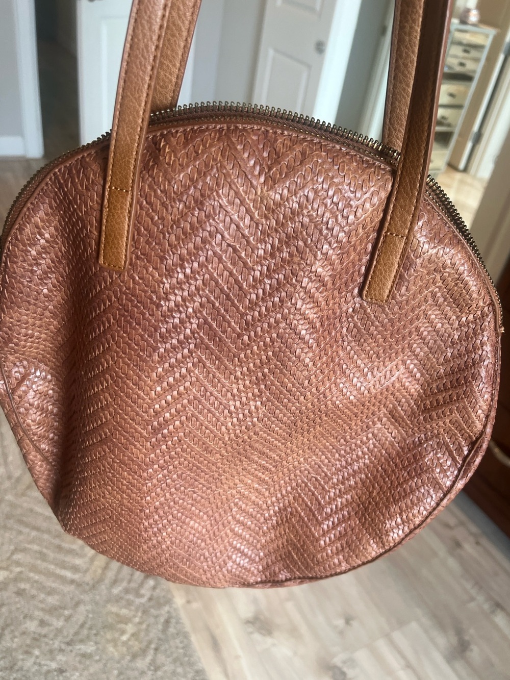 Anthropologie Woven Circle Tote Bag
